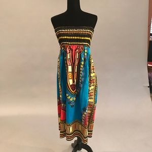 Strapless colorful dress